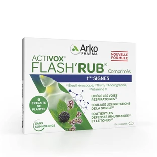 Arkopharma Flash'Rub Vitaminen C voor neus en keel, Pelargonium 15 tabletten