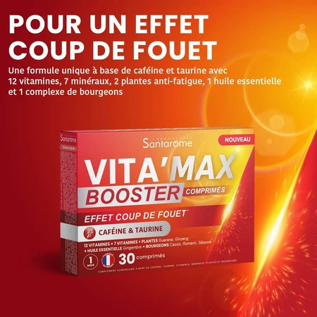 Santarome Vita'max Koffein und Taurin Boost Anti-Müdigkeit 30 Tabletten