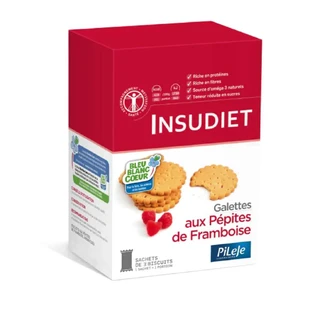 Insudiet Framboos Nugget Galette 12 zakjes van 3 koekjes