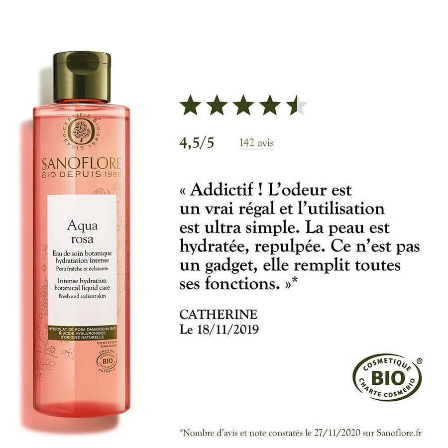 Sanoflore Fresh Rose Face Lotion Organic Damask Rose Botanical Essence 200ml
