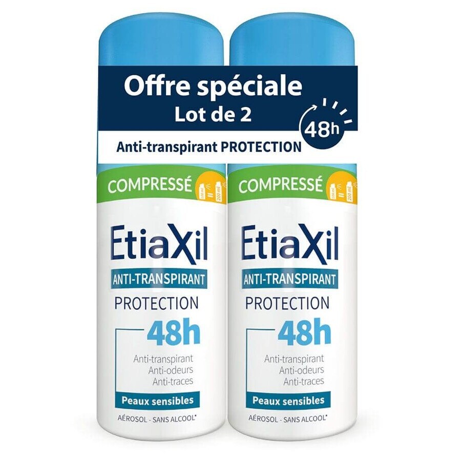Etiaxil Antiperspirant Deodorant Compressed 48h Beschermt Gevoelige Huid 2x100ml