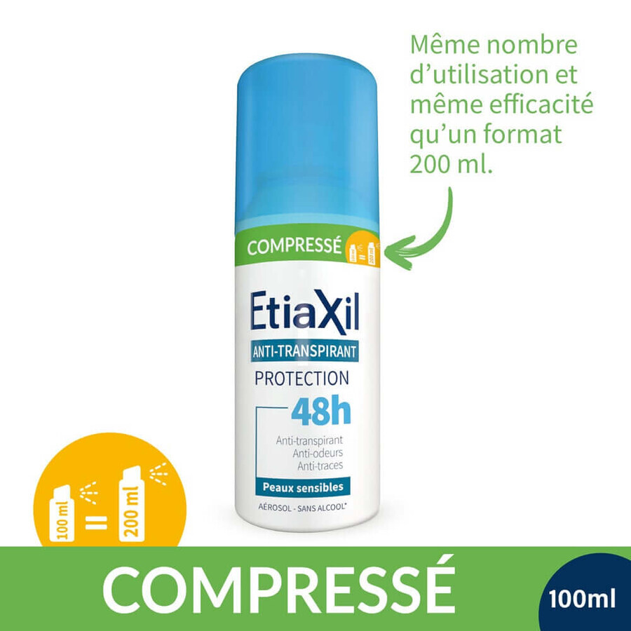 Etiaxil Antiperspirant Deodorant Compressed 48h Beschermt Gevoelige Huid 2x100ml