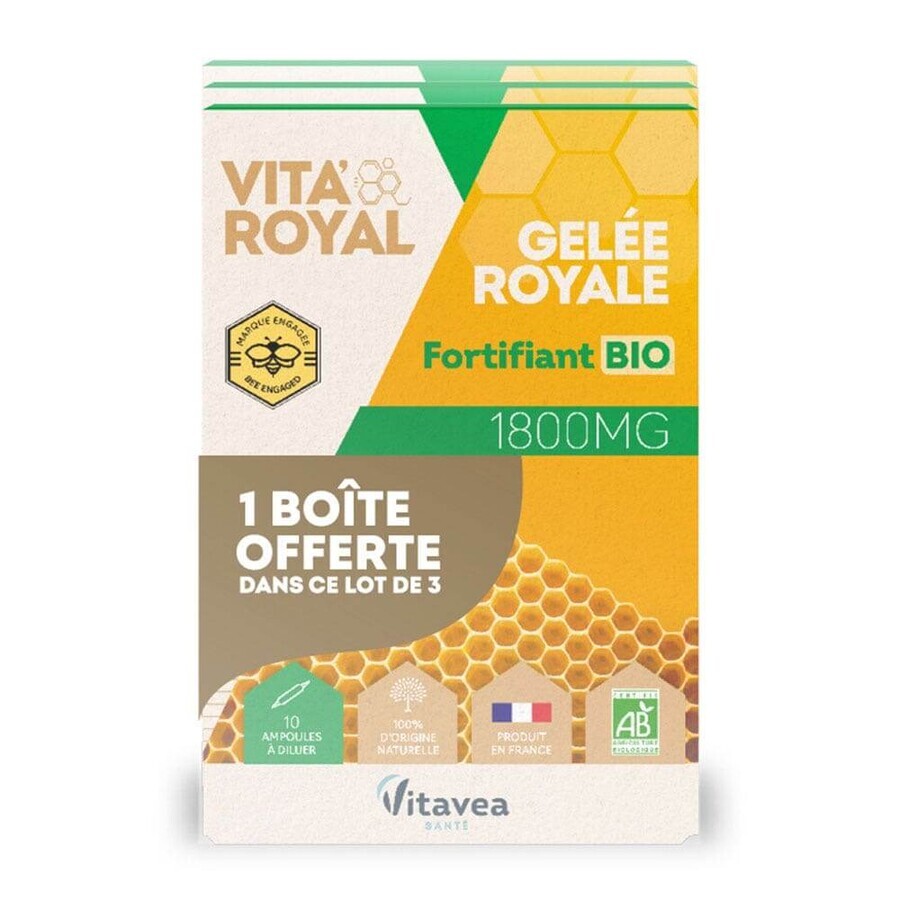 Vitavea Santé Vita'Royal Organic Royal Jelly Fortifiant 3x10 vials