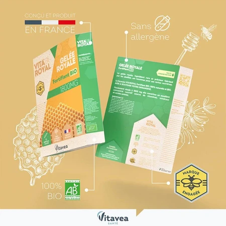 Vitavea Santé Vita'Royal Bio-Gelee Royal Fortifiant 3x10 Fläschchen