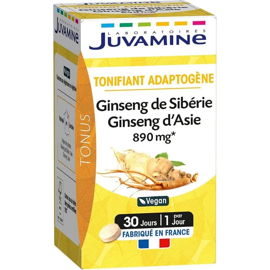 Juvamine Ginseng de Siberia y Asia 890mg adaptógeno tónico 30 comprimidos