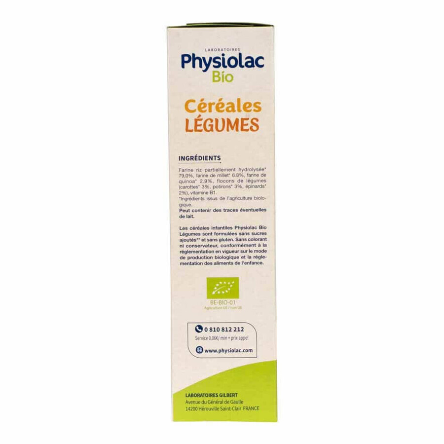 Physiolac Organic Cereals Vegetables Pumpkins Carrots Spinach From 4 months 200g