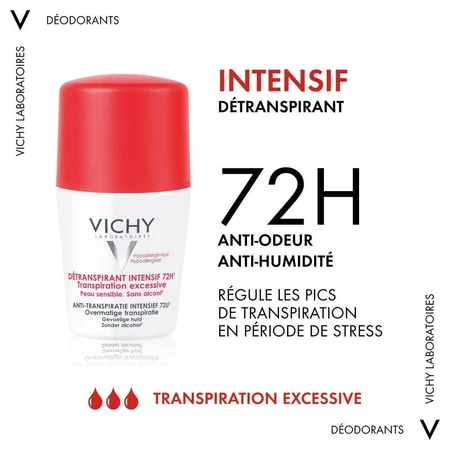Vichy Deodorant Intensive Antiperspirant 72h Roll-on Sensitive Skin 50ml