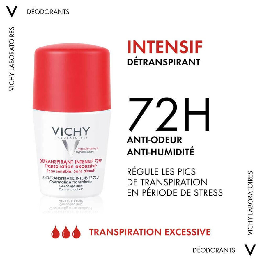 Vichy Deodorant Intensives Antitranspirant 72h Roll-on Empfindliche Haut 50ml