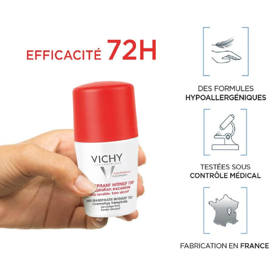 Vichy Deodorant Intensives Antitranspirant 72h Roll-on Empfindliche Haut 50ml