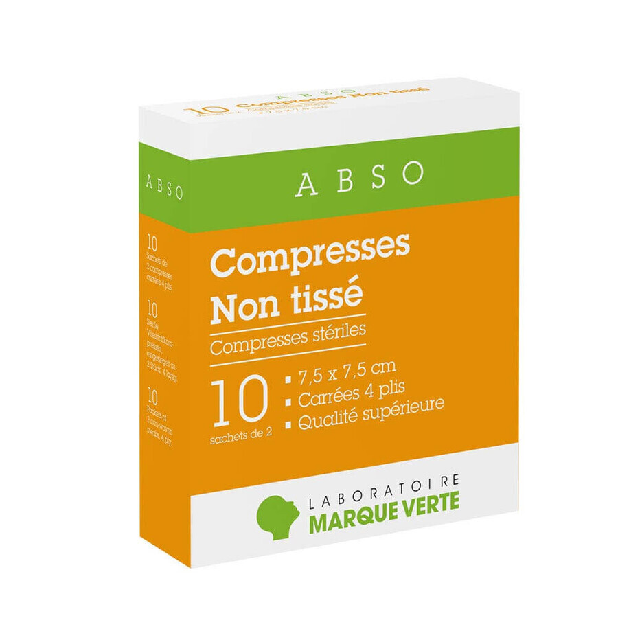 Buy Marque Verte Abso Nonwoven Tablets 7.5x7.5 cm 10 sachets of 2 Marque Verte Abso Nonwoven Tablets 7.5x7.5 cm 10 sachets of 2
