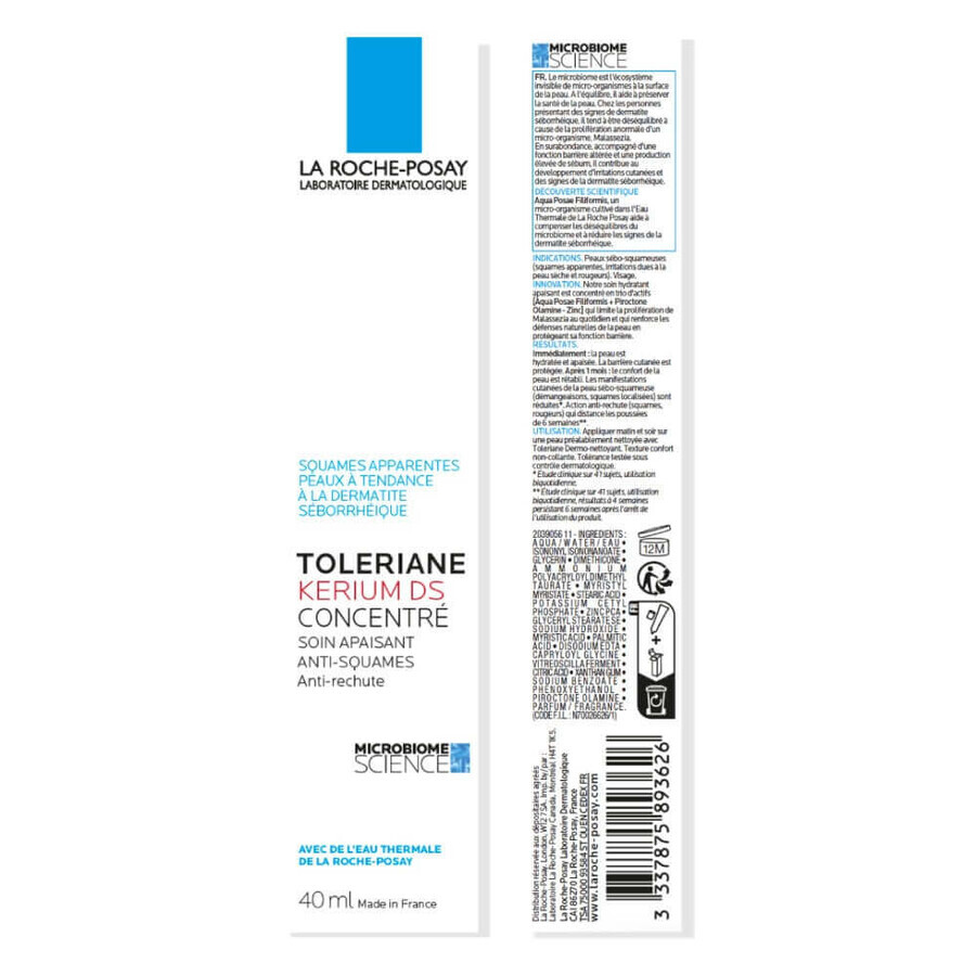 La Roche-Posay Toleriane Kerium DS Concentrato per il trattamento della pelle, lenitivo 40 ml