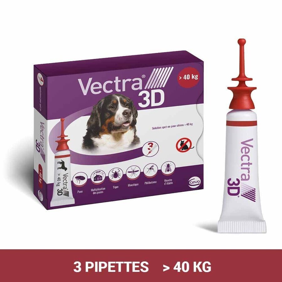 Ceva Vectra Spot-on Solution for Dog > 40 kg 3 pipettes