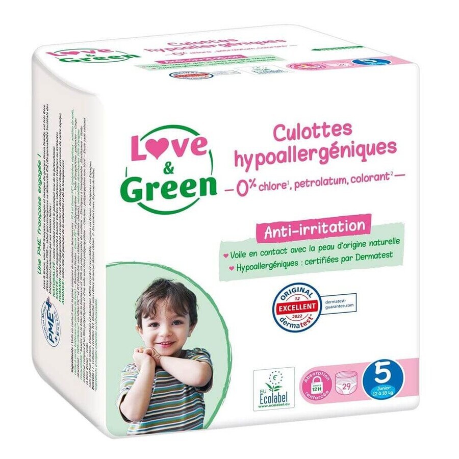 Comprar Love&Green Braguitas hipoalergénicas Talla 5 Junior de 12 a 18 kg x29 Love&Green Braguitas hipoalergénicas Talla 5 Junior de 12 a 18 kg x29