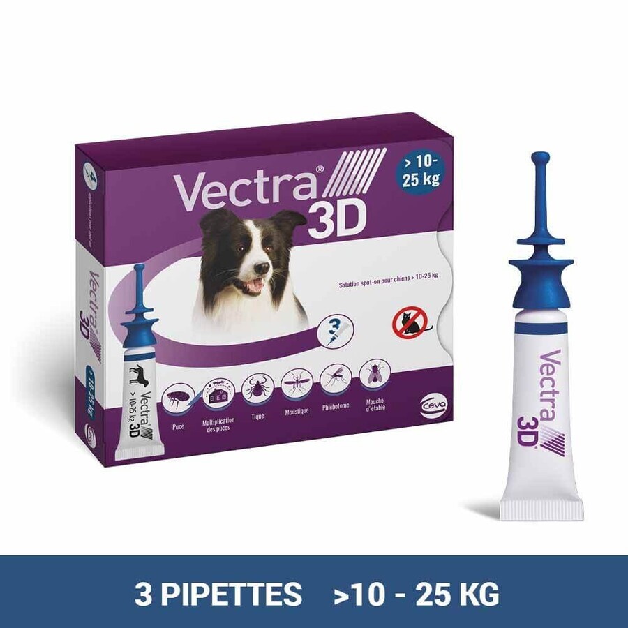 Ceva Vectra Spot-on Solution for Dog >10-25kg 3 pipettes