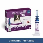 Ceva Vectra 3D Solution spot-on pour chiens >10-25kg 3 pipettes Ceva Vectra 3D Solution spot-on pour chiens >10-25kg 3 pipettes