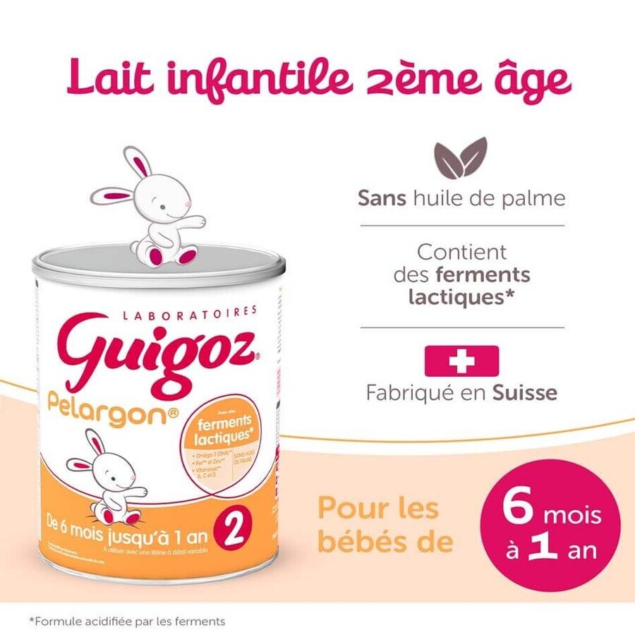 Guigoz Pelargon Leche en Polvo 2 6 a 12 meses 780g Guigoz Pelargon Leche en Polvo 2 6 a 12 meses 780g