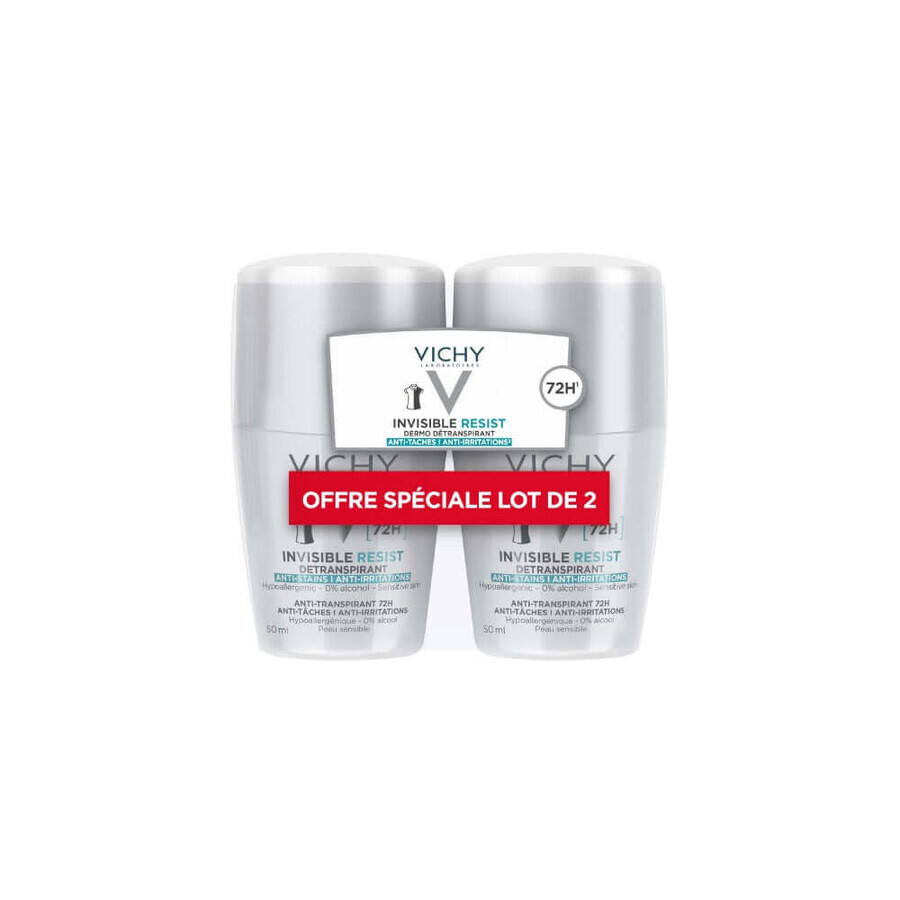 Shop Vichy Deodorant Invisible Resist Détranspirant Anti Irritationen 72h 2x50ml Vichy Deodorant Invisible Resist Détranspirant Anti Irritationen 72h 2x50ml