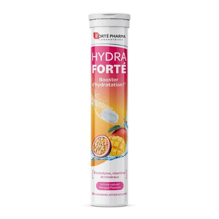 Forté Pharma Hydra Forté Hydration Booster Natürlicher Mango-Passions-Geschmack 24 Brausetabletten