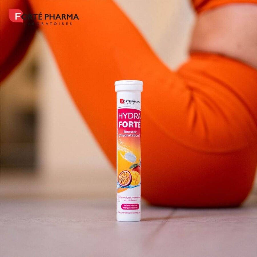 Forté Pharma Hydra Forté Potenciador de la Hidratación Sabor Natural Mango Pasión 24 comprimidos efervescentes