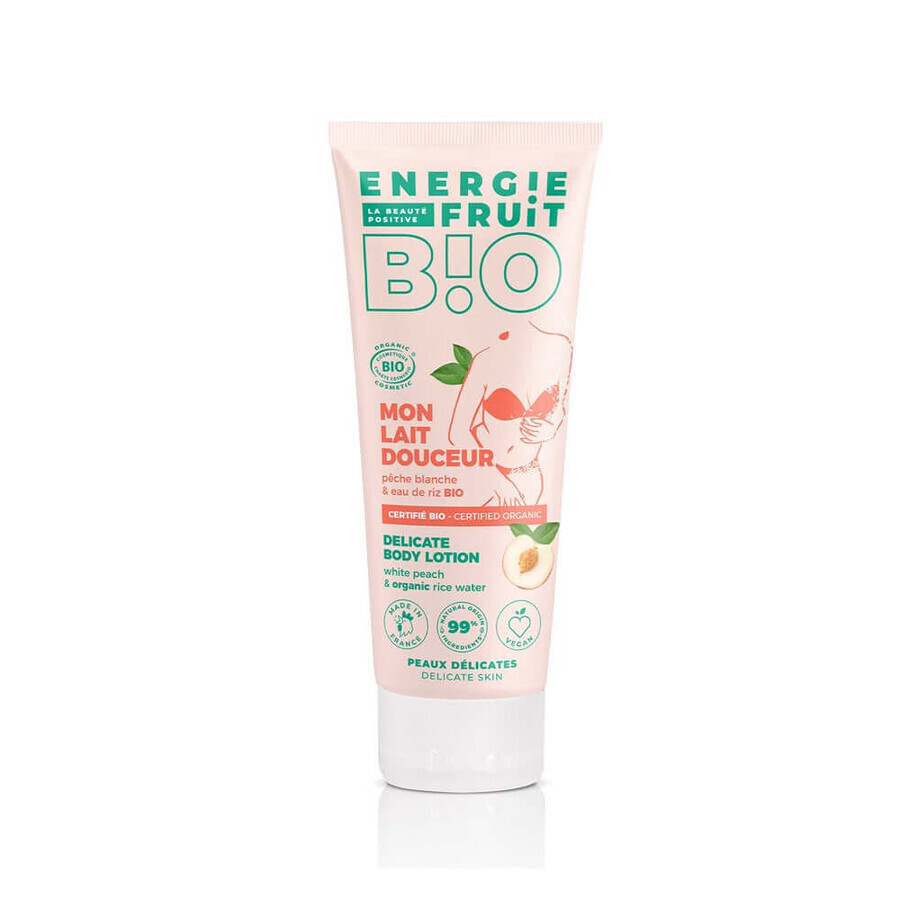 Energie Fruit Certified ORGANIC White Peach and Rice Water Body Delicacy PECHE BLANCHE ET EAU DE RIZ 200ML