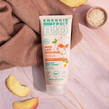 Energie Fruit Certified ORGANIC White Peach Rice Water Body Delicacy PECHE BLANCHE ET EAU DE RIZ 200ML