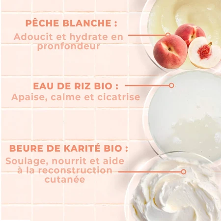 Energie Fruit Certified ORGANIC White Peach Rice Water Body Delicacy PECHE BLANCHE ET EAU DE RIZ 200ML