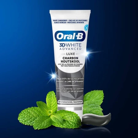 Oral-B 3D White Advanced Luxe Dentifrice charbon 75ml