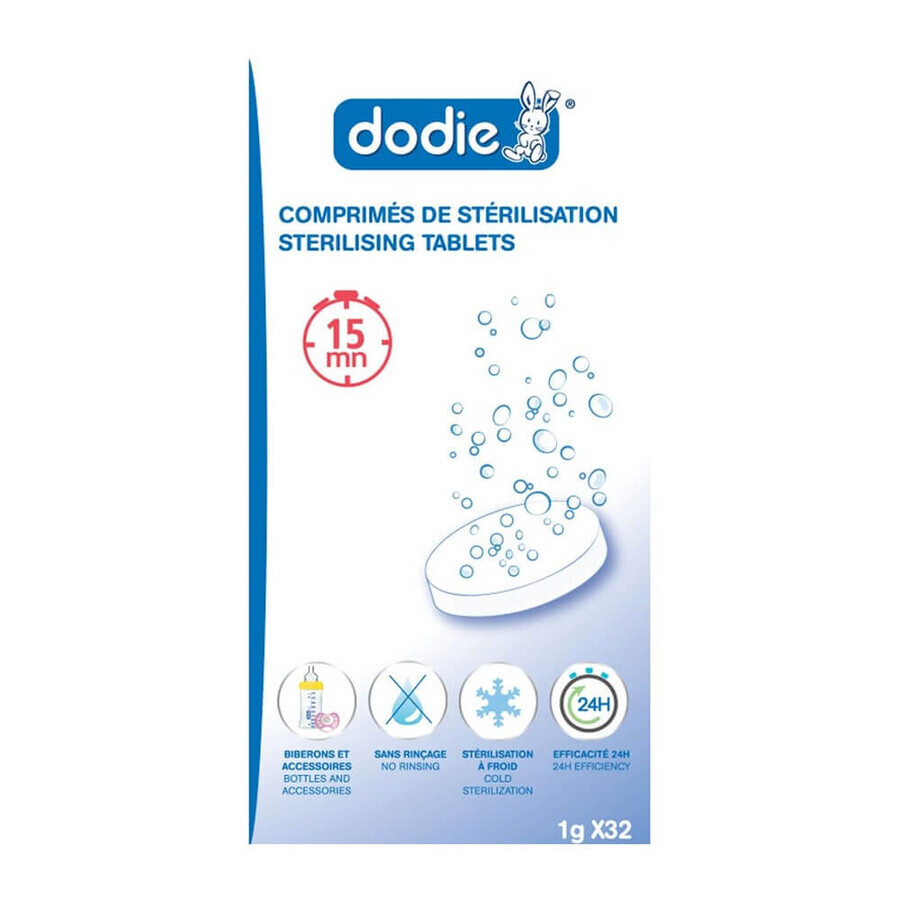 Dodie Comprimés de Stérilisation à Froid 15min Biberons et Accessoires Dodie Comprimés de Stérilisation à Froid 15min Biberons et Accessoires