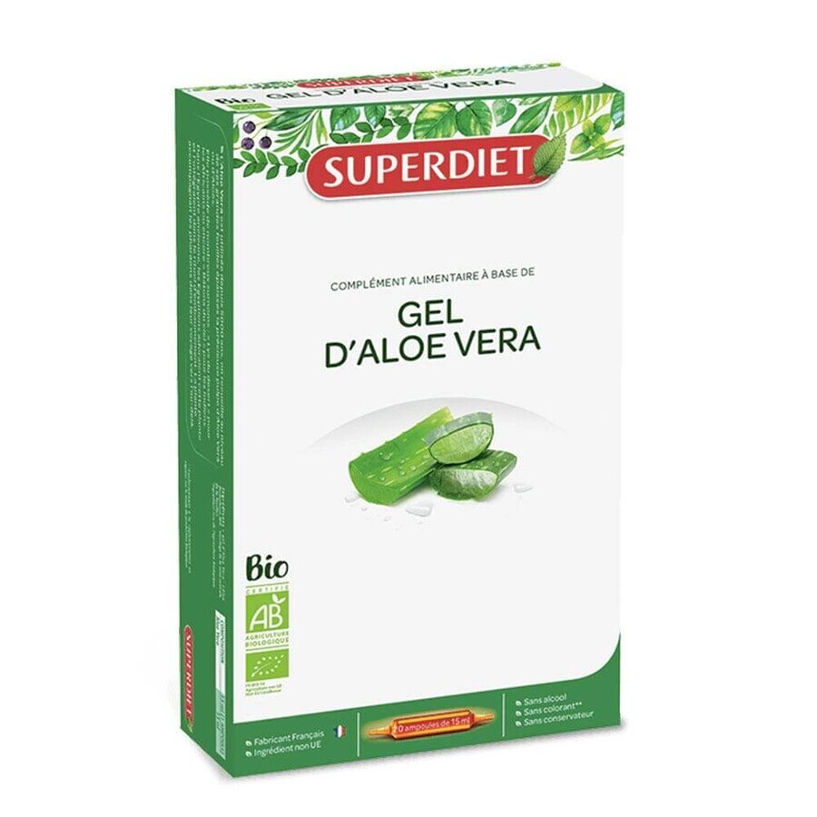 Superdieet Aloë Vera Bio Slijm 10 Injectieflacons 15ml Superdieet Aloë Vera Bio Slijm 10 Injectieflacons 15ml