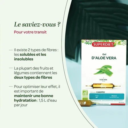 Superdiet Aloe Vera Organic Mucilage 10 Viales 15ml