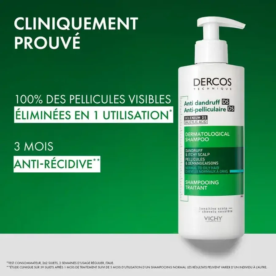 Șampon anti-mătreață pentru păr normal-gras Dercos, 390 ml, Vichy