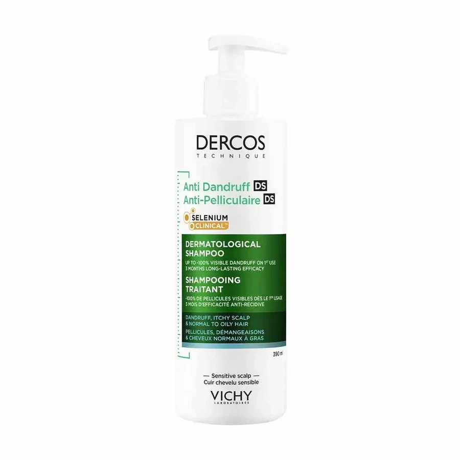Vichy Dercos Shampoo zur Behandlung von Schuppen und Juckreiz Normales bis fettiges Haar 390ml