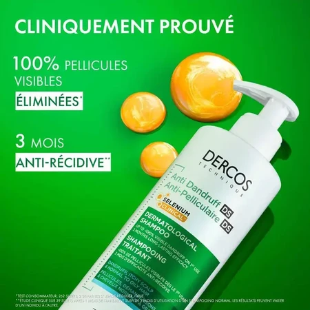 Vichy Dercos Shampoo zur Behandlung von Schuppen und Juckreiz Normales bis fettiges Haar 390ml
