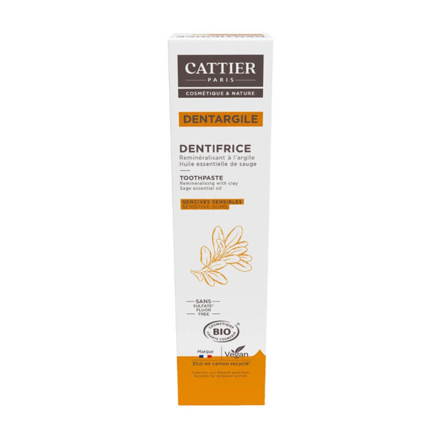 Cattier Dentargile toothpaste with organic sage essential oil 75ml