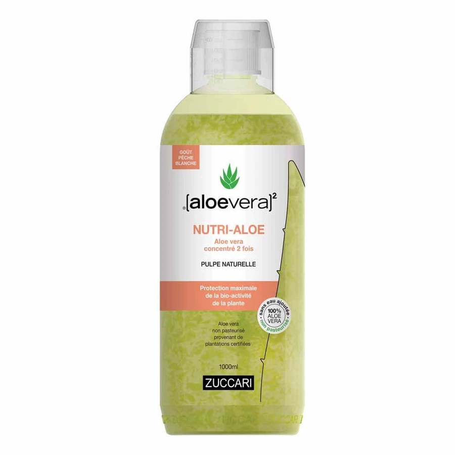 Naturancia [aloevera]2 Zuccari Nutri Zuiver Aloë Vera Sap met Perzik Smaak 1 liter