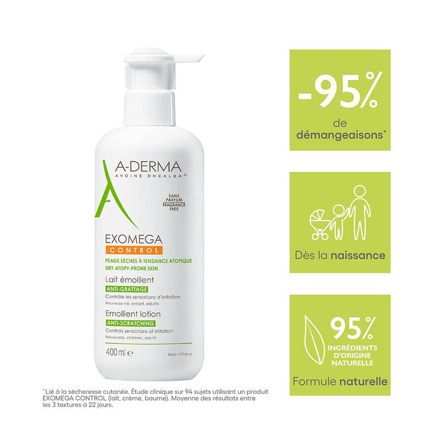 A-Derma Exomega Control Emollient Milk 400ml