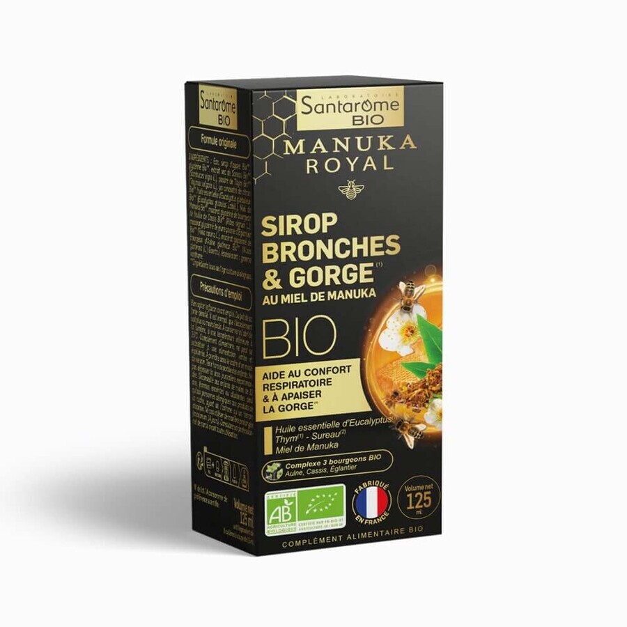 Santarome Syrup for Bronchial and Throat Organic Manuka Honey 125 ml