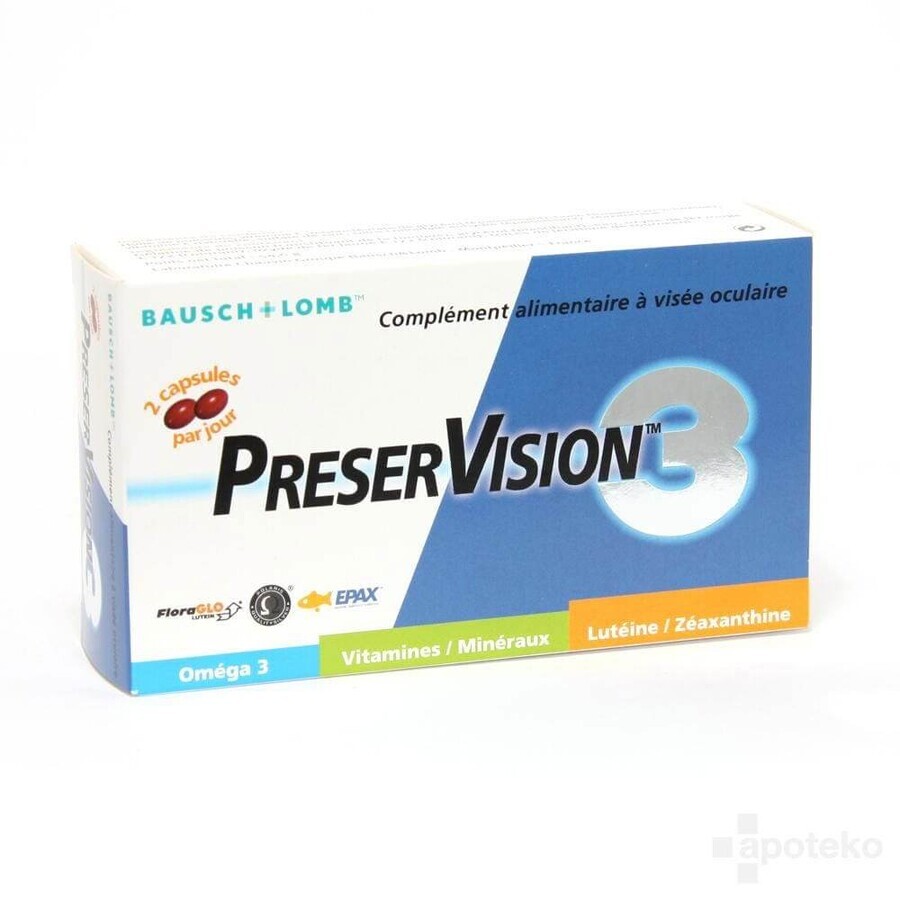 Bausch&Lomb Preservision Dieet Voedingssupplement voor de ogen 60 capsules
