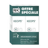 Roc Keops Deodorant Stick Moderate Sweating 2x40ml