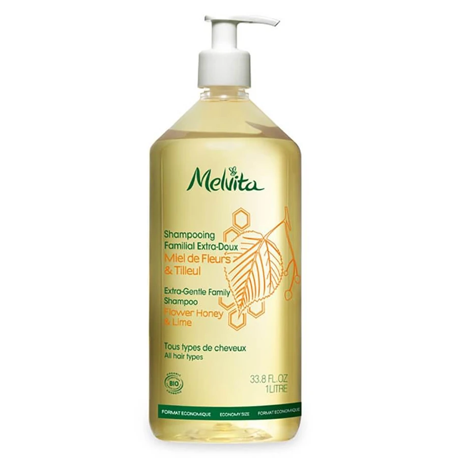 Melvita Shampooing Familial Extra-doux Miel De Fleurs & Tilleul 1l