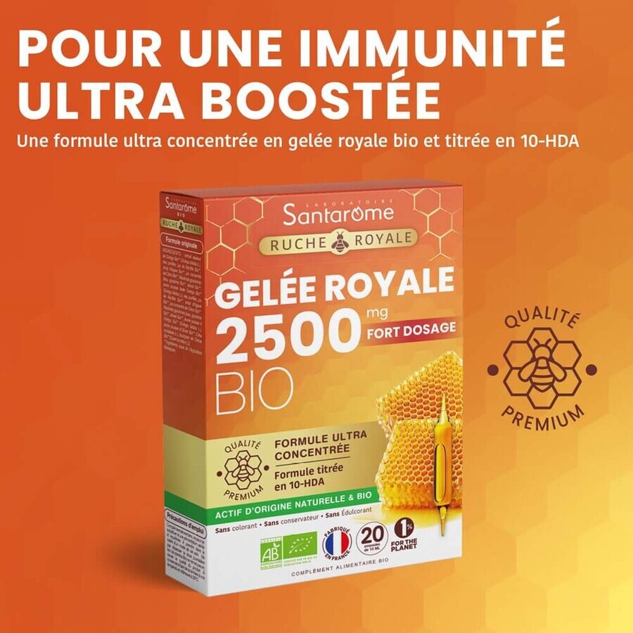Santarome Bio Koninginnegelei 2500 MG 20 Ampullen