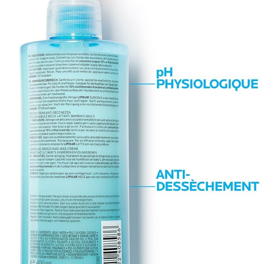 La Roche-Posay Lipikar Lipikar Cremă de duș de curățare împotriva uscăciunii pielii uscate 750ml La Roche-Posay Lipikar Lipikar Cremă de duș de curățare împotriva uscăciunii pielii uscate 750ml