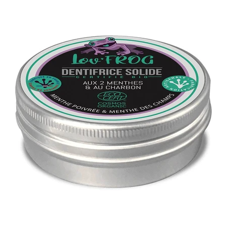 Lov'Frog 2 Mints and Activated Charcoal Toothpaste Solid - Certified Organic 50g