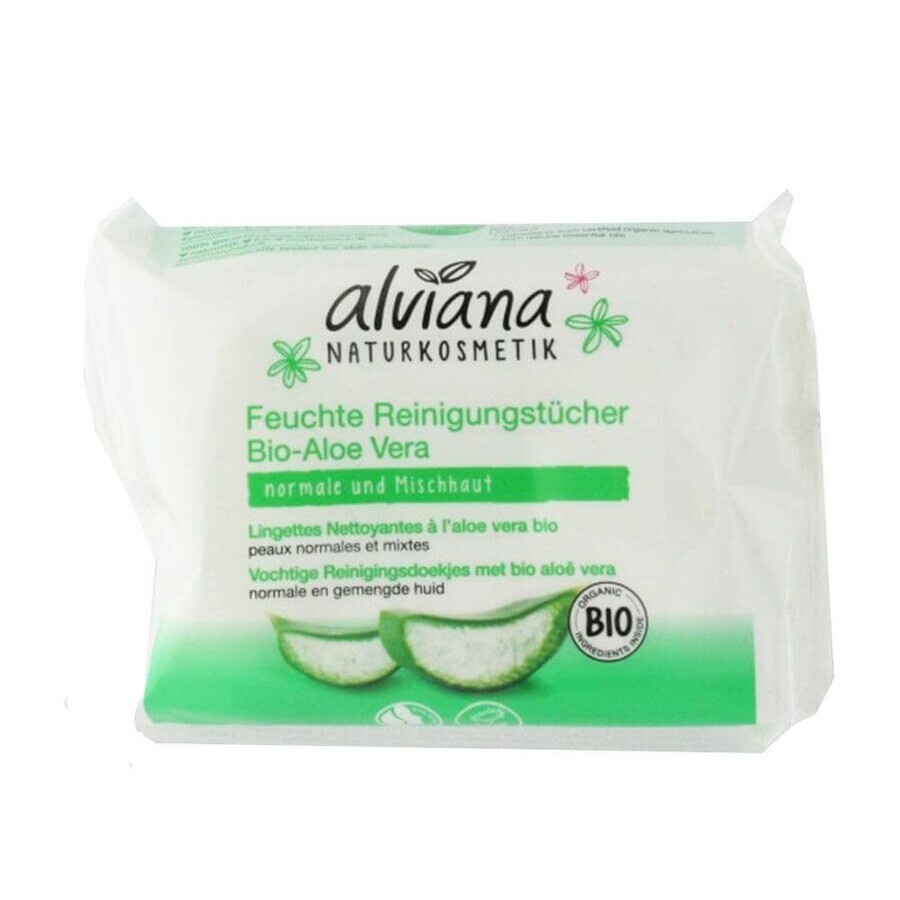 Alviana Lingettes Nettoyantes Aloe Vera Bio x25u