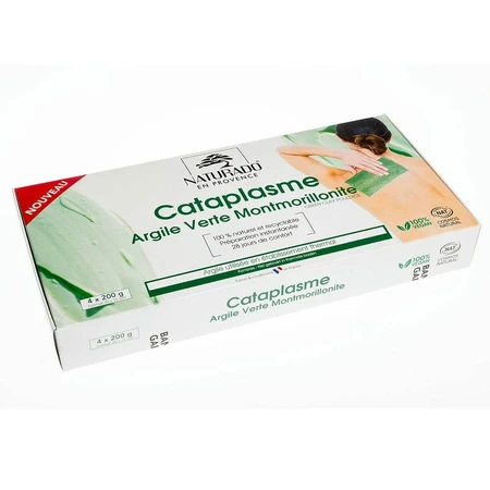 Naturado Grüne Tonerde Montmorillonit für Breiumschläge 30x15cm 4x200g
