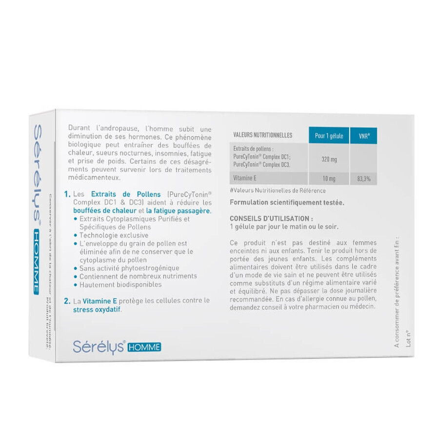 Serelys Pharma Uomo Soffi di calore 30 compresse Serelys Pharma Uomo Soffi di calore 30 compresse