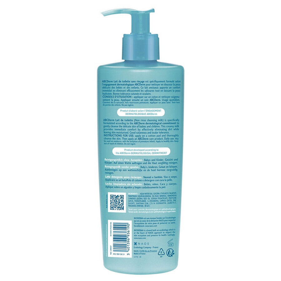 Bioderma Abcderm No-Rinse Reinigingsmelk voor Kinderen 500ml Bioderma Abcderm No-Rinse Reinigingsmelk voor Kinderen 500ml