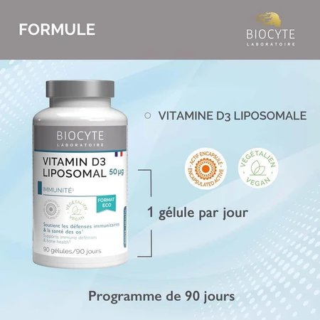 Biocyte Vitaminas D3 Liposomal 90 Gélules