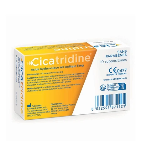 Cicatridina Supositorios cicatrizantes con ácido hialurónico x10