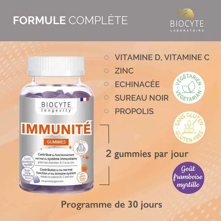 Biocyte Langlebigkeit Immunea 60 Gummibärchen